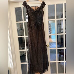 Tadashi Shoji Black Mesh A-Line Skirt